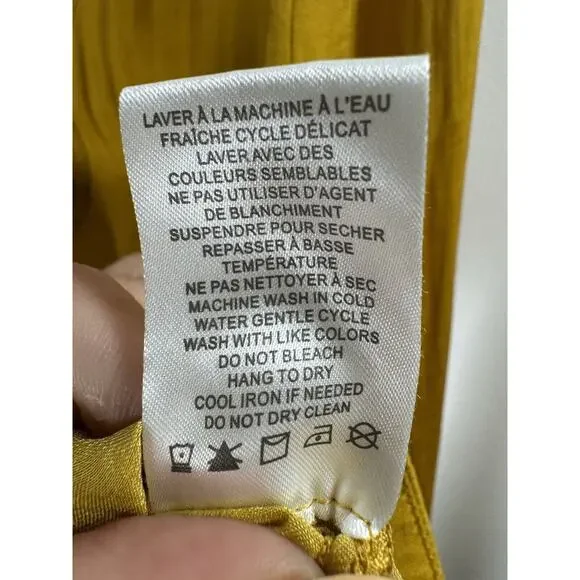 Rachel Zoe Gold Regency Old Money Rich Royal Wrap Front Pleated Crop Blouse XS - Picture 4 of 6